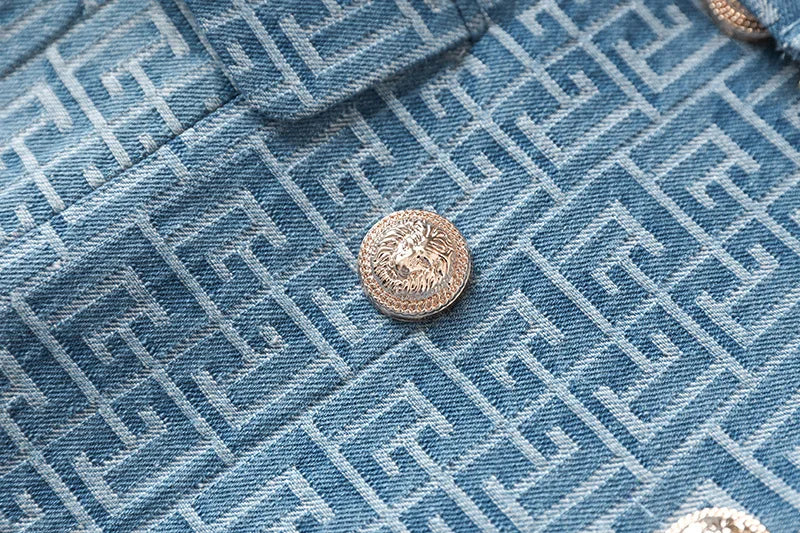 Summer Vintage Style Geometric Pattern Lady Notched Sleeveless Cloth Women Slim Office Double-breasted Blazer Dress With Belt