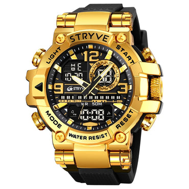 STRYVE Sport Watches Mens 2023 Brand Waterproof Shockproof Dual Display Auto Date Male Digital Watch Wristwatches Reloj