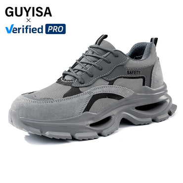 GUYISA Safety Shoes Workwear Series Light Weight Microfiber Upper European Standard Steel Toe Safety Shoes