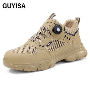 GUYISA Workwear Series Khaki Summer Style European Standard Steel Toe Cap Labor protection Shoes