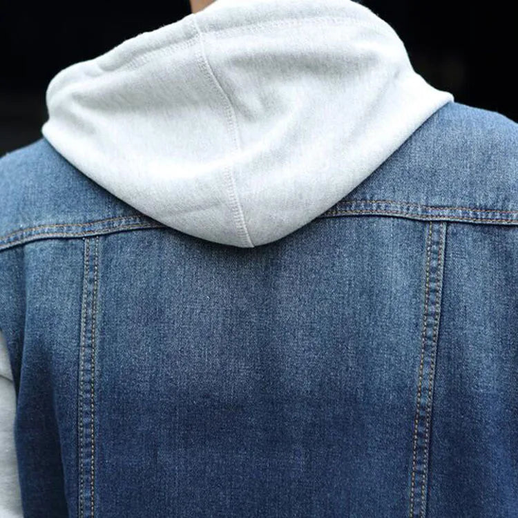 Zeimal High Quality Mens Fashion Denim Jacket With Hooded Casual Comfortable Men Slim Fit Jean Jacket for Men
