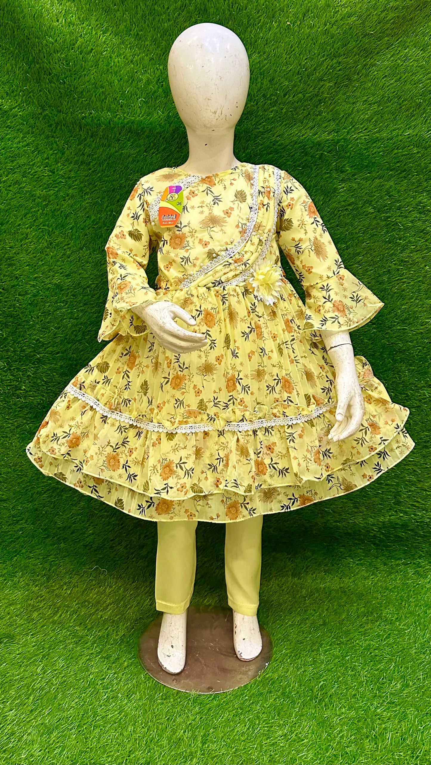 Elegant Girls Party Frock  Embroidered Design for Weddings & Celebrations