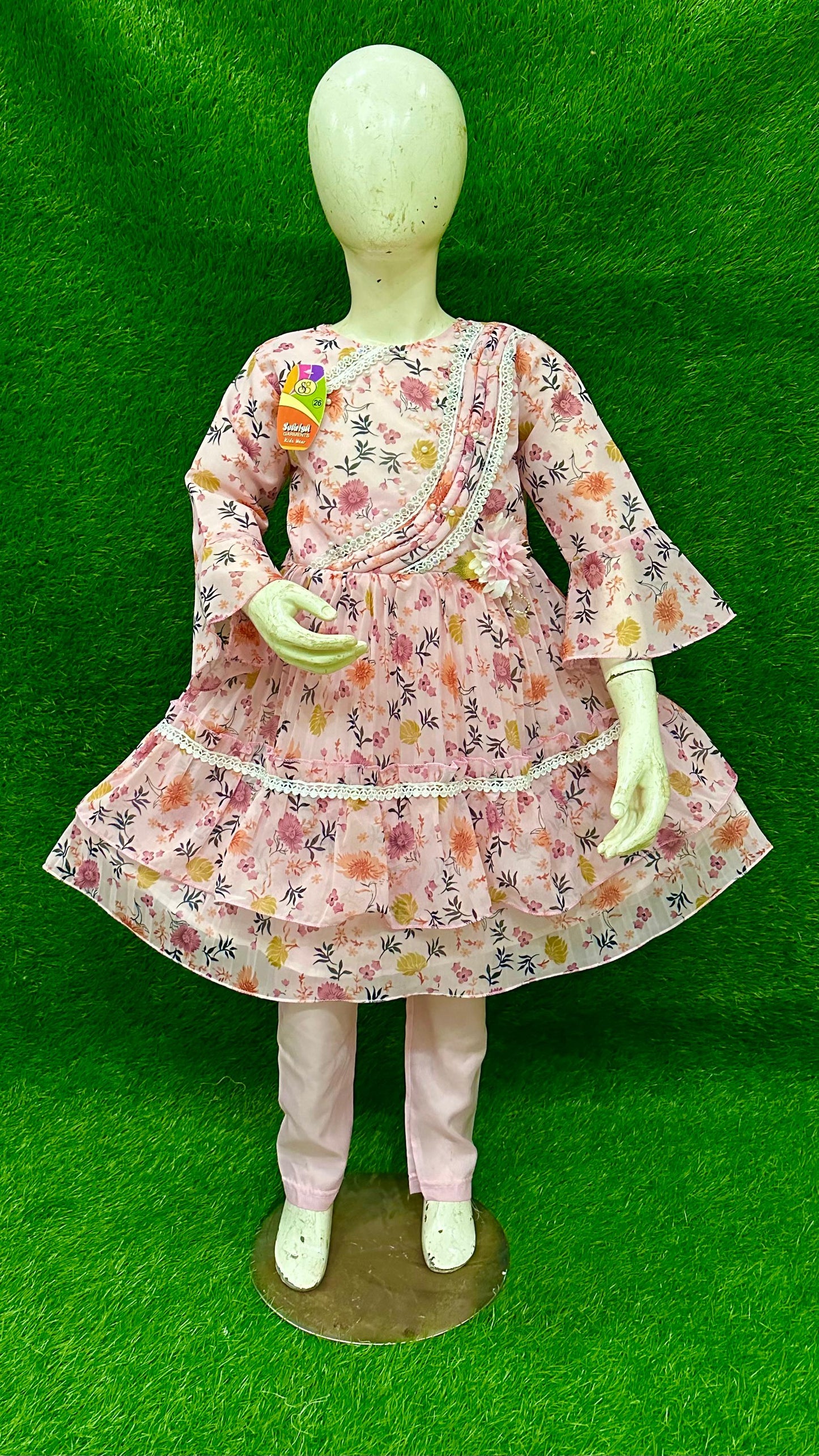 Elegant Girls Party Frock  Embroidered Design for Weddings & Celebrations