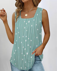 Summer New Polka Dot Sleeveless Square Collar Vest Women's Top