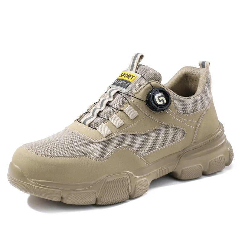 GUYISA Workwear Series Khaki Summer Style European Standard Steel Toe Cap Labor protection Shoes