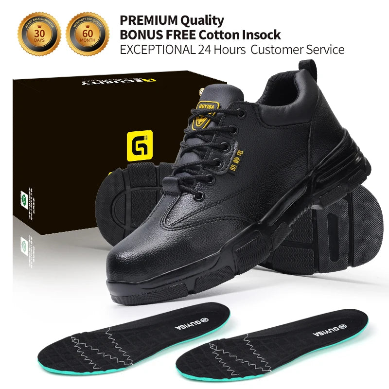 GUYISA  Anti-static and Anti-slip Safety Shoes Microfiber Upper Foot Protection Safety Shoes