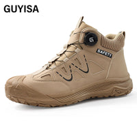 GUYISA  Safety Shoes Microfiber Upper  Hiking Series Smart Buckle  European Standard Steel Toe  Safety Boot