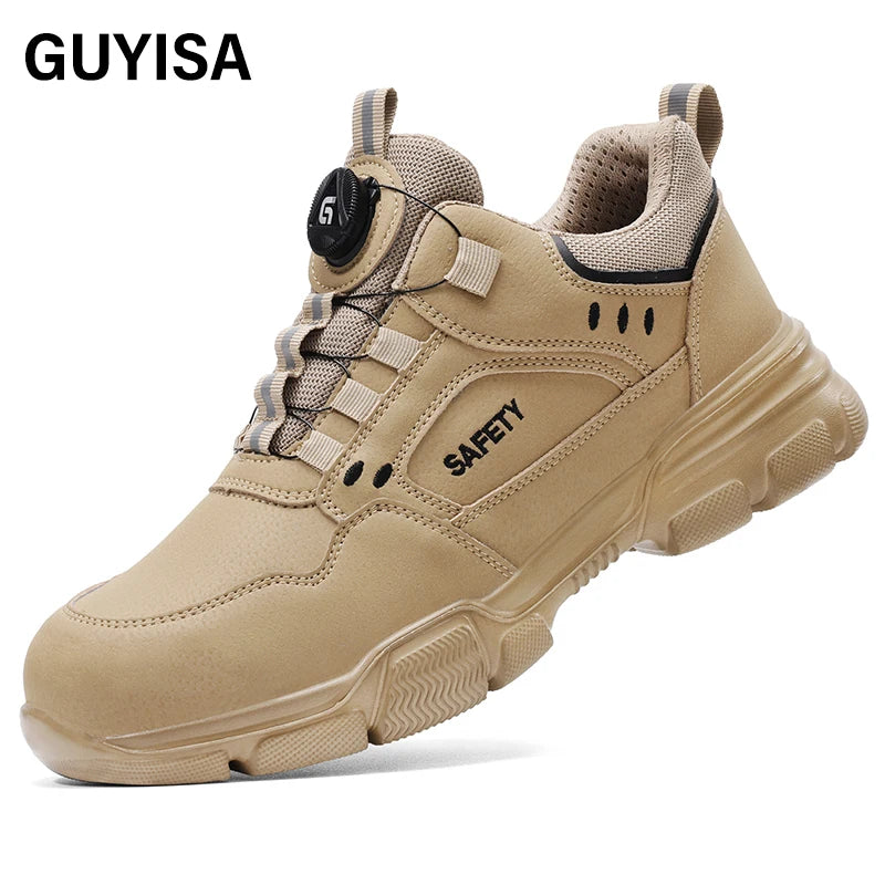 GUYISA New Style Workwear Safety Shoes Microfiber Upper Plastic All Safety Boot for Hiking Fashionable