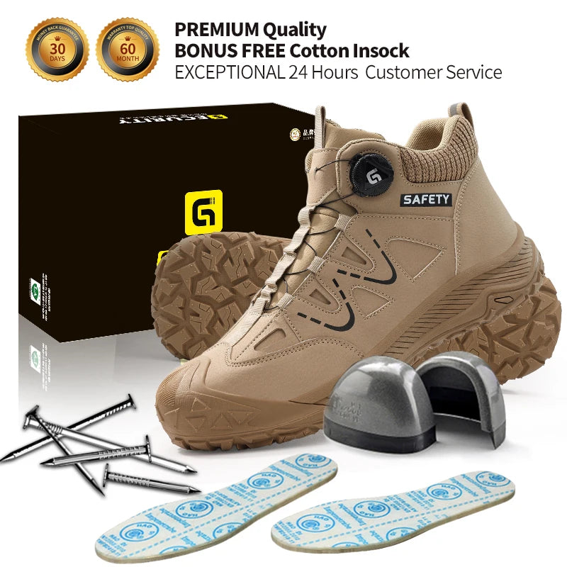 GUYISA  Safety Shoes Microfiber Upper  Hiking Series Smart Buckle  European Standard Steel Toe  Safety Boot