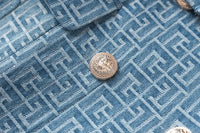 Summer Vintage Style Geometric Pattern Lady Notched Sleeveless Cloth Women Slim Office Double-breasted Blazer Dress With Belt