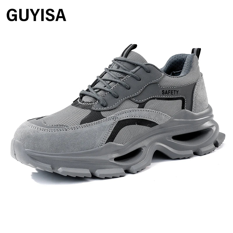GUYISA Safety Shoes Workwear Series Light Weight  Microfiber Upper European Standard Steel Toe Safety Shoes
