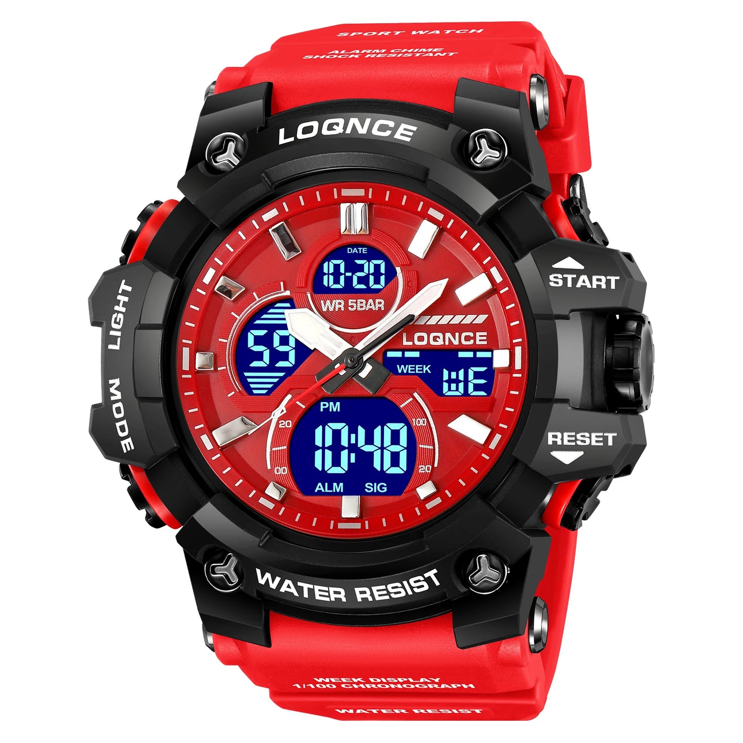Sport Waterproof LOQNCE Brand Dropshipping Watch Stopwatch Alarm Clock 98007 Young Fashion Digital Quartz Watches for Men