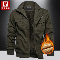 Zeimal Hot Sale Large Size Men's Casual Stand Collar Coat Autumn Winter Cotton Velvet Padded Cargo Jacket Design