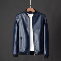 Zeimal Autumn Winter Plus 8XL Size Fashion Men's Leather Jackets Solid Color Zipper Faux Leather Casual PU Jacket for Men