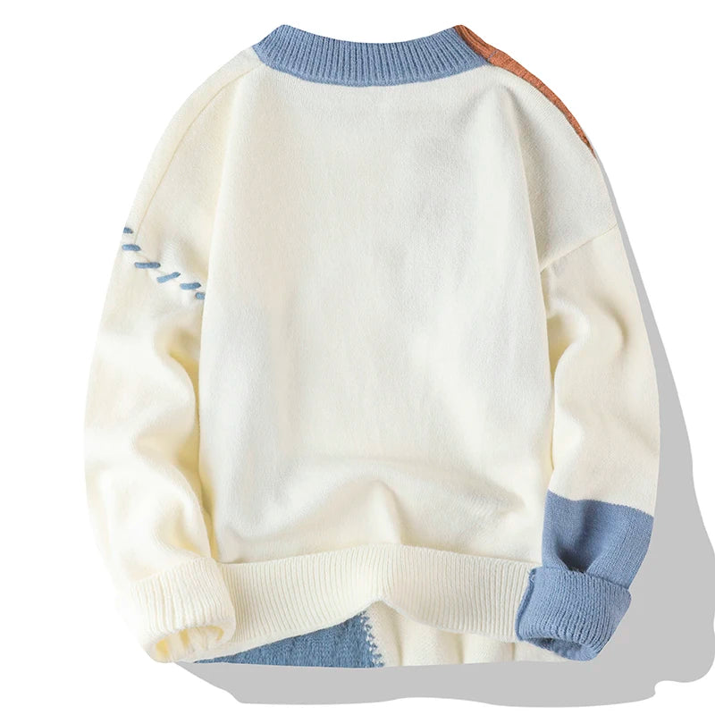 Zeimal Men Loose Fashion Brand Youth Crewneck Sweater  Men's Half Turtleneck Sweater