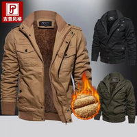 Zeimal Hot Sale Large Size Men's Casual Stand Collar Coat Autumn Winter Cotton Velvet Padded Cargo Jacket Design