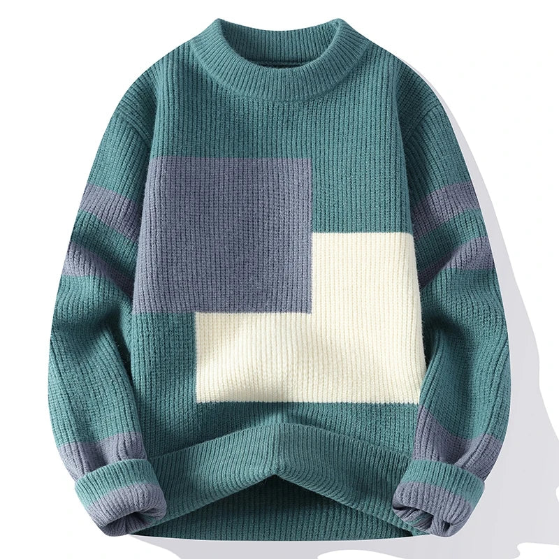 Zeimal Men Full in Stock Men Loose Fashion Sweater Crewneck Half Turtleneck Sweater