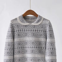 [Customizable] 2025 Autumn and Winter New Jacquard Sweater Elegant Elegant Pullover Vintage Exquisite Women's Clothing