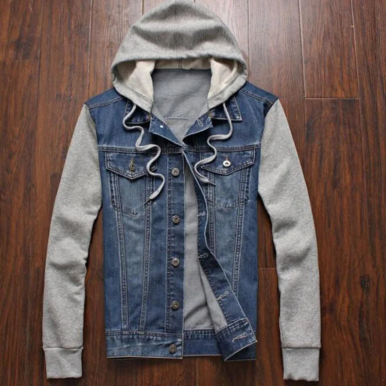 Zeimal High Quality Mens Fashion Denim Jacket With Hooded Casual Comfortable Men Slim Fit Jean Jacket for Men