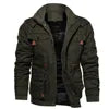 Zeimal Hot Sale Large Size Men's Casual Stand Collar Coat Autumn Winter Cotton Velvet Padded Cargo Jacket Design