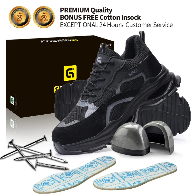 GUYISA New Style Men's Work Shoes Anti-puncture EVA Sole Safety Shoes Functional Shoes