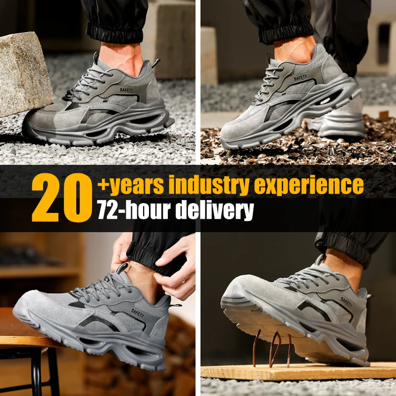 GUYISA Safety Shoes Workwear Series Light Weight  Microfiber Upper European Standard Steel Toe Safety Shoes