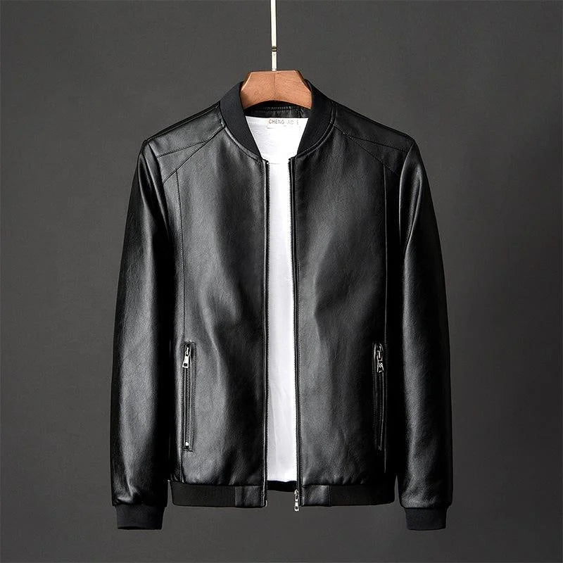 Zeimal Autumn Winter Plus 8XL Size Fashion Men's Leather Jackets Solid Color Zipper Faux Leather Casual PU Jacket for Men