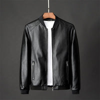 Zeimal Autumn Winter Plus 8XL Size Fashion Men's Leather Jackets Solid Color Zipper Faux Leather Casual PU Jacket for Men