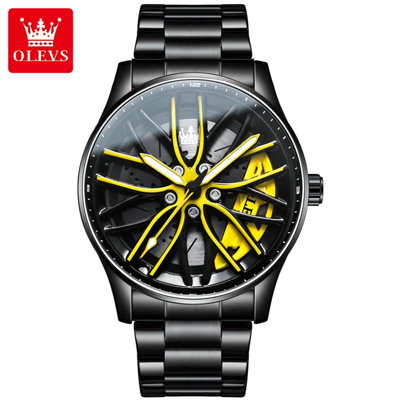 Olevs 9937 Custom Oem Waterproof Classic Men Luxury Brand Watches Black Wristwatches Sports Stainless Steel  Watch for  Man
