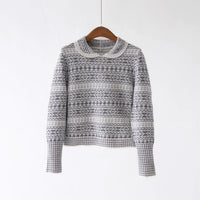 [Customizable] 2025 Autumn and Winter New Jacquard Sweater Elegant Elegant Pullover Vintage Exquisite Women's Clothing