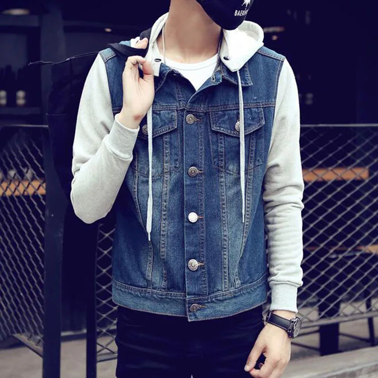 Zeimal High Quality Mens Fashion Denim Jacket With Hooded Casual Comfortable Men Slim Fit Jean Jacket for Men