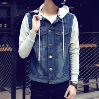 Zeimal High Quality Mens Fashion Denim Jacket With Hooded Casual Comfortable Men Slim Fit Jean Jacket for Men