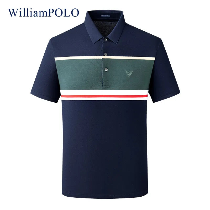 Zeimal POLO New Spot Wholesale Striped Color Patchwork Business Summer Men's Short-sleeved Golf POLO Shirts for Men