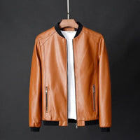 Zeimal Autumn Winter Plus 8XL Size Fashion Men's Leather Jackets Solid Color Zipper Faux Leather Casual PU Jacket for Men