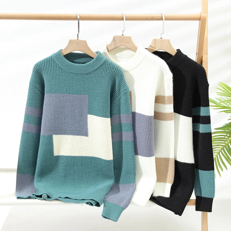 Zeimal Men Full in Stock Men Loose Fashion Sweater Crewneck Half Turtleneck Sweater