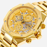 Original BESTWIN Men's Wrist Watches 2026 Top Brand Luxury Stainless Steel Chronograph Gold Men Quartz Watches for Male Clock Dropship