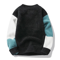 Zeimal New Men's Loose Fashion Youth Sweater Crewneck Half Turtleneck Sweater