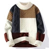Zeimal Men Loose Fashion  Crewneck Sweater  Half Turtleneck Sweater