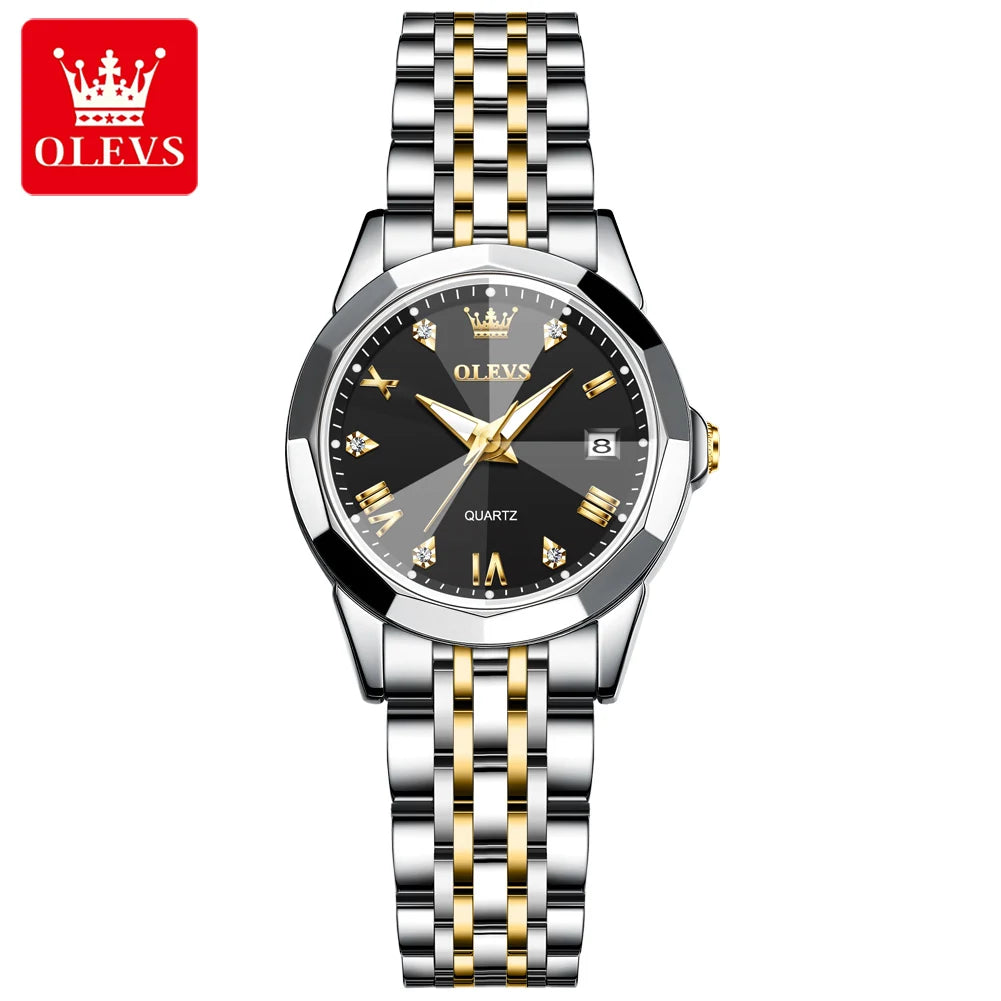 OLEVS 9931 Simple Women Waterproof Stainless Steel Watches Ultra-thin Quartz Watch Waterproof Clock  Lady Watch