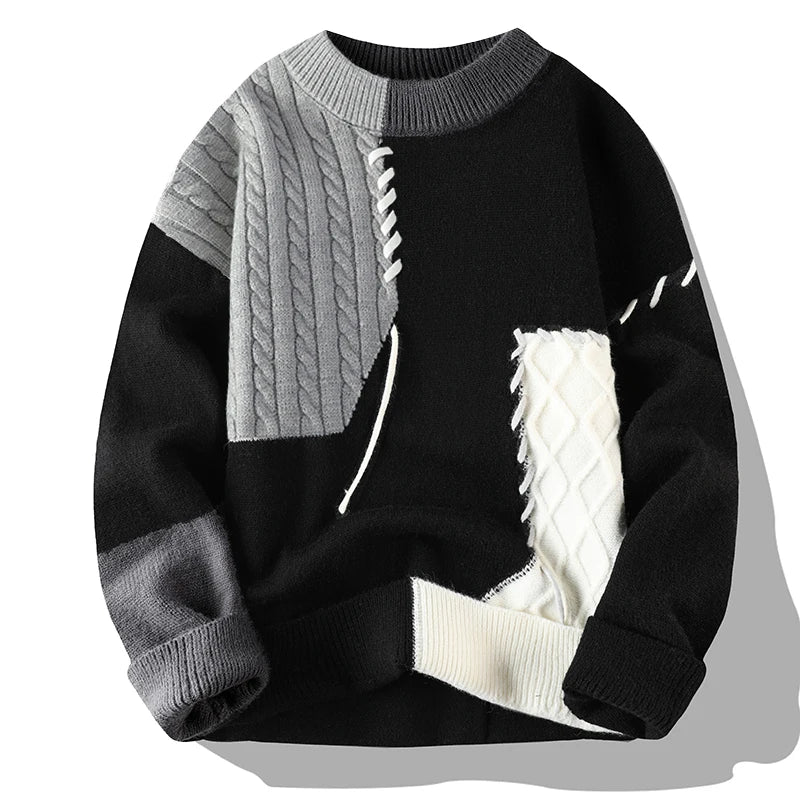 Zeimal Men Loose Fashion Brand Youth Crewneck Sweater  Men's Half Turtleneck Sweater