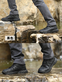 Men's Tactical Boots Waterproof Combat Climbing Hiking Winter Outdoor Shoes with Round Toe for Winter Sports