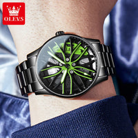 Olevs 9937 Custom Oem Waterproof Classic Men Luxury Brand Watches Black Wristwatches Sports Stainless Steel  Watch for  Man