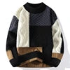 Zeimal Men Loose Fashion  Crewneck Sweater  Half Turtleneck Sweater