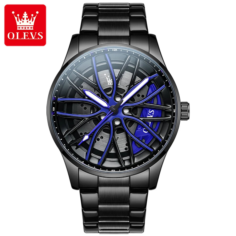 Olevs 9937 Custom Oem Waterproof Classic Men Luxury Brand Watches Black Wristwatches Sports Stainless Steel  Watch for  Man