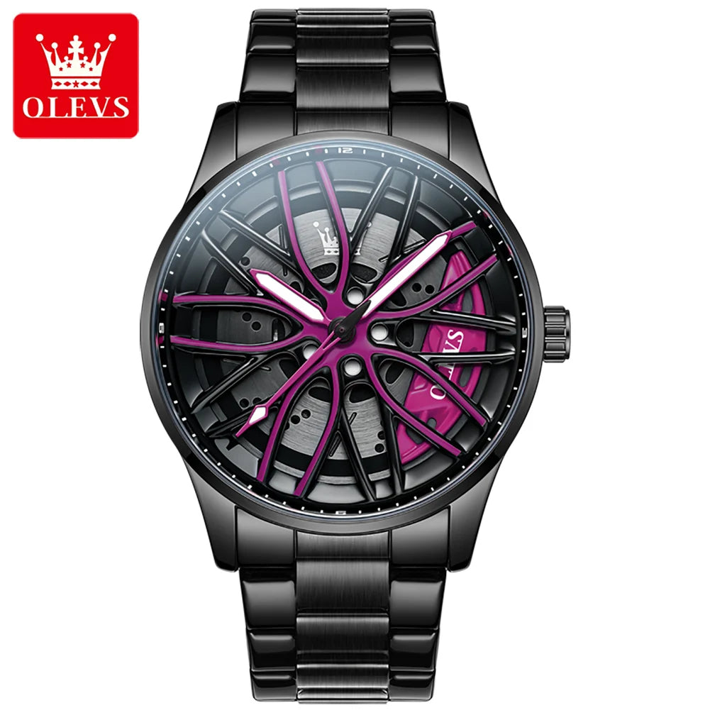 Olevs 9937 Custom Oem Waterproof Classic Men Luxury Brand Watches Black Wristwatches Sports Stainless Steel  Watch for  Man