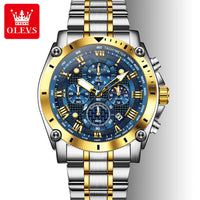 OLEVS 3689 Luxury Oem Odm Original Custom logo Stainless Steel Multi-function Chronograph Moon Phase Sports Quartz Watch for Man
