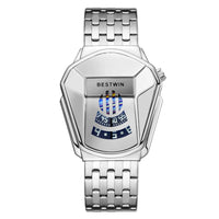 BESTWIN Exclusive Car Shape Engine Stylish Punk Quartz Watches for Men Fashion Stainless Steel Waterproof LED Digital Watch 6615