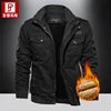 Zeimal Hot Sale Large Size Men's Casual Stand Collar Coat Autumn Winter Cotton Velvet Padded Cargo Jacket Design