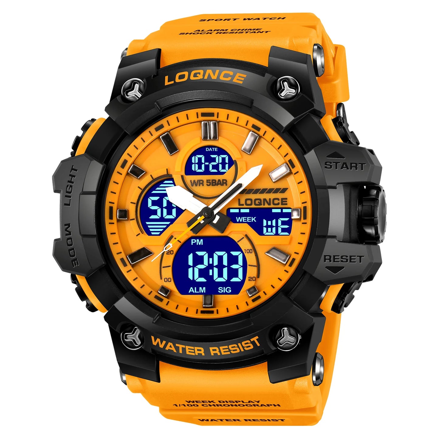 Sport Waterproof LOQNCE Brand Dropshipping Watch Stopwatch Alarm Clock 98007 Young Fashion Digital Quartz Watches for Men