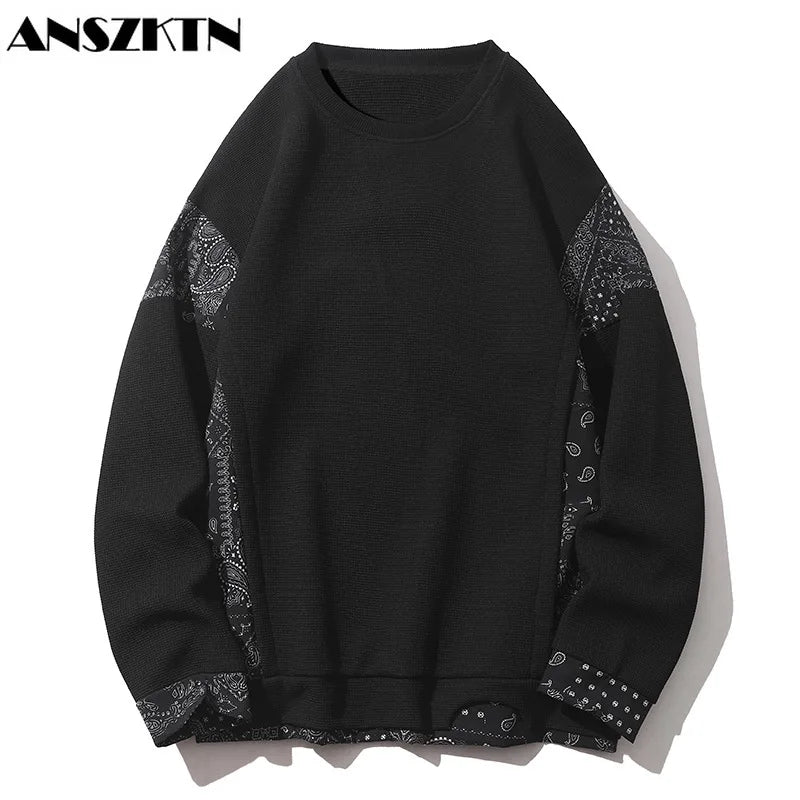 Zeimal Men Spring Winter Velvet Patchwork Plush Thick Sweatshirt Sweater Long Sleeve Hoodie T Shirt Pullover